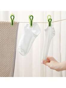 (سلة تخزين + مشبك طاووس لا يترك آثار) مشبك لتجفيف الملابس، مشبك تجفيف الملابس بدون آثار، مشبك ثابت قوي لتجفيف الجوارب، سلة تخزين لاستخدام المنزلي، مقاوم للرياح ومانع للانزلاق، أدوات منزلية