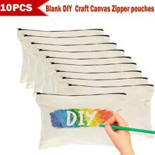 40/20/10/5pcs Set Blank Canvas Tote Bags, Digital Printing Craft DIY Handmade Gift Bag Multipurpose Set, Portable Cosmetic Bag/Toiletry Kit Travel Makeup Set, Express Love & Gratitude Gift Packtravel Essentials For Vacation Summer Holiday Back To School School Stuff Bag For School Travel Bag For Women Makeup Bag For Travel