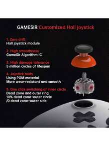 GAMESIR T4 Nova Lite Three-Mode Gaming Controller, Hall Electromagnetic Joystick, PS5-Level Linear Trigger, Zero Drift Accuracy, Compatible With All Platforms: Switch/PC/Mobile