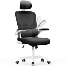 Sedia da ufficio ergonomica con porto Lombare adattativo a forma di C Poggiatesta regolabile cioli ribaltabili Poltrone ufficio a rete traspirante per scrivania casa bianco nero