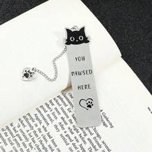 Novo Clube de Amantes de Livros Criativos e Fofos de Gatos, Volume de Admissão, Marcador de Livros em Aço Inoxidável Prateado, Acessórios Criativos para Leitura, Presentes para Amigos, Material Escolar, Volta às Aulas