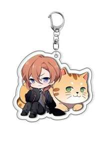 bandai Accesorio de anime Llavero acrílico de anime - Bungou Stray Dogs Lindo colgante de estilo Y2K de dibujos animados, adecuado para bolsos y llaves, regalo perfecto para fans, accesorios de cosplay, llavero de coche, bolso, mochila, pequeña joya, accesorios, regalos creativos, regalos de estudiante, accesorios de coche, colgante de bolso, accesorios escolares