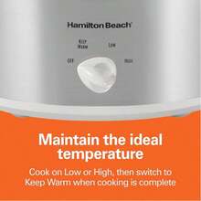 Hamilton Beach Slow Cooker, 3.8 Liter Capacity, Ceramic, Stainless Steel (33140V) - View 4