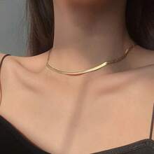 Fashionable Titanium Steel Gold Necklace, Elegant Chain Necklace Suitable For Men & Women