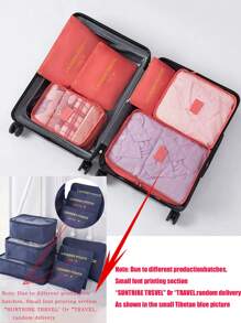 1 Set mit 6 Stück Packtaschen für Reisen, Organizer Taschen mit großer Kapazität - beinhaltet Make-up Tasche, Kulturbeutel, Kleidersack, geeignet zum Verstauen von Kleidung, Schuhen, Kosmetik, Elektronik, Accessoires, ideal für Reisen, Urlaub, Geschäftsreisen, Heimorganisation, Abschlussgeschenk für Schule, Schul-Zubehör, Schulsachen
