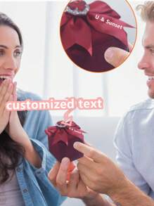 Customized Ring Box; Bow Ring Box; Proposal Ring Box; Romantic Jewelry Box; Necklace Storage Box; Valentine's Day Gift Jewelry Box; Wedding Ring Box; Simple And Elegant, Romantic And Fashionable.