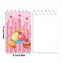 8pcs Mini Ice Cream & Candy Cartoon Design Spiral Notebooks - Pocket Memo Pads, Suitable For Birthday Party Supplies