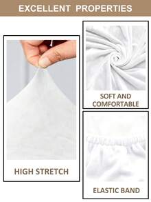 1 件银狐毛绒纯色椅套，适用于折叠休闲椅，多种颜色可选，弹性可拆卸柔软保护套，适用于冥想和休闲椅，无需组装，易于清洁面料 - 白色 - 查看 4