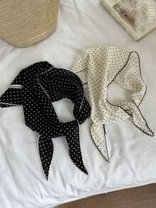 1 件女士时尚简约头巾，休闲日常纯色条纹三角围巾发饰秋季配饰 - 彩色 - 查看 2