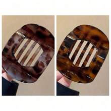 4 Stück/2 Stück/1 Stück Minimalistische ovale Haarklammern Set - Kunststoff Mehrfarbige Klemmklammern, Retro Schildpatt Haarklammern, Hinterkopf-Clips für Frauen, neue Leopardenmuster Haarklammern, geeignet für Frauen, große Größe Haarschmuck, elegante geometrische Haarklammern, geeignet für Dutt, geeignet für Teenager und Erwachsene, stilvoller Haarklammern Set, hochwertige Haarschmuck