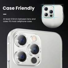 Juego de películas protectoras de templado para lente de cámara con decoración de imitación de de roca compatible con iPhone 12/12 Mini/12 Pro/12 Pro Max, iPhone 13/13 Mini/13 Pro/13 Pro Max, iPhone 11/11 Pro/11 Pro Max, iPhone 14/14 Plus/14 Pro/14 Pro Max, iPhone 15/15 Plus/15 Pro/15 Pro Max