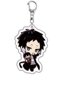 bandai Accesorio de anime Llavero acrílico de anime - Bungou Stray Dogs Lindo colgante de estilo Y2K de dibujos animados, adecuado para bolsos y llaves, regalo perfecto para fans, accesorios de cosplay, llavero de coche, bolso, mochila, pequeña joya, accesorios, regalos creativos, regalos de estudiante, accesorios de coche, colgante de bolso, accesorios escolares
