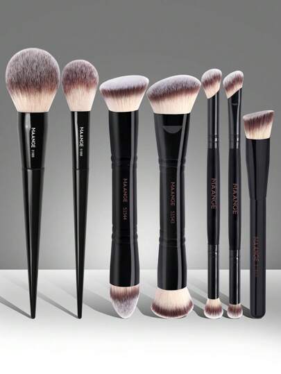 MAANGE Conjunto de pincéis de maquiagem profissional com 2/5/7 peças, pincel para blush, pincel para base, pincel para pó solto, pincel para sombra, pincel para iluminador, pincel para contorno, pincel halo, pincel para corretivo, pincel para sombra no nariz, ferramentas de maquiagem, para maquiagem diária no rosto, conjunto de pincéis de maquiagem portátil para viagem, presente para mulheres e meninas