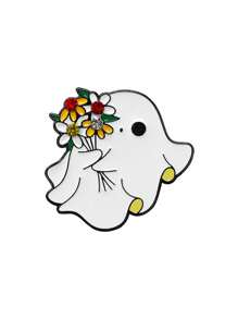 1pc Halloween Brooch Cartoon Alloy Drip Oil Dot Diamond Badge Diamond Cute Ghost Pumpkin Demon Clothing Decoration, Unisex Jewelry Costume Accessories Bag Charms Office Accessories