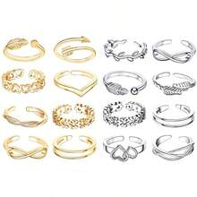 24PCS Toe Rings For Women Adjustable Toe Rings Women - như hình ảnh - Xem 1