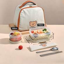 Large Capacity Transparent Plastic Compartment Lunch Box With Handle, Portable Sealed Leak Proof Bento Box, Multi Grids Fruit Salad Lunch Container, Microwave Heated Divided Food Storage Box, Suitable For Student And Adult Use In School, Office, Outdoor Camping, Picnic, Travel