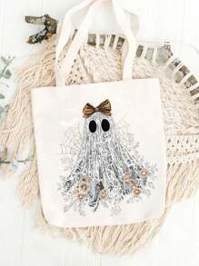 Halloween Cute Lace Ghost Boo DIY Iron-On Heat Transfer Sticker Decal Patch, Suitable For T-Shirts, Sweatshirts, Pillowcases, Fabric, Canvas Bags And Clothing Decoration, Holiday Party Decor, Handmade, 10inch