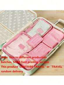 1 Set mit 6 Stück Packtaschen für Reisen, Organizer Taschen mit großer Kapazität - beinhaltet Make-up Tasche, Kulturbeutel, Kleidersack, geeignet zum Verstauen von Kleidung, Schuhen, Kosmetik, Elektronik, Accessoires, ideal für Reisen, Urlaub, Geschäftsreisen, Heimorganisation, Abschlussgeschenk für Schule, Schul-Zubehör, Schulsachen