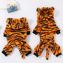1pc Pet Sweatshirt, Tiger Transformation Outfit For Dogs, Poodle, Teddy, Small Dogs & Cats, Thermal Lined For Autumn/Winter - Yellow - View 10