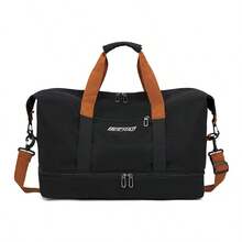 1pc Separate Dry & Wet Travel Bag, Large Capacity Casual Outdoor Luggage Handbag, Korean Version Sports Gym Bag, Yoga Bag With Shoe Compartment, Foldable Suitcase, Men Canvas Travel Bag With Shoe Area, Large Capacity, Waterproof Gym Tote Bag For School School Accessories School Stuff