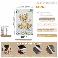 1 pieza Decoración de habitación de bebé. Arte de pared de dibujos animados de acuarela escandinava simple para decorar la habitación del bebé. Mural de animales de la vida salvaje para la sala de estar, dormitorio o baño del bebé. Arte de pared para la guardería. Regalos de bienvenida para baby shower, regalos para niños, decoración para la sala de juegos, impresiones para la habitación del niño pequeño, arte de pared ecléctico para la guardería. Decoración de habitación de bebé: decoración infantil linda y lúdica. Múltiples tamaños de 20 a 70 cm, con o sin marco disponible para la decoración de la habitación del bebé. Decoración del hogar, arte de pared de verano. Decoración de otoño - Multicolor - Ver 26