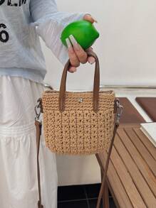 手工编织小钱包女新款编织斜挎包小众沙滩百搭单肩包小方包信封包时尚百搭ins斜挎包沙滩度假包