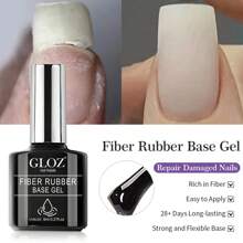 GLOZ Fiber Rubber Base Gel Nail Strengthener Nail Polish Repair Nail Growth Treatment For Thin And Damaged Nails Gifts For Women