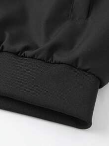 Áo khoác gió ngoài trời cổ đứng có thể đảo ngược cho nam, mùa thu - màu đen - Xem 5