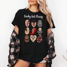 -Shirt With Design Unique Graphic Tee Edgy Rel Bold Statets & INAWLY Floral Printed Short Sleeve T-Shirt Graphic Tees Women Tops - Black 1 - View 1