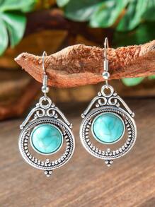 TopHanqi Juego de 7 piezas/12 piezas/20 piezas de pendientes vintage con incrustaciones de turquesa artificial en estilo bohemio retro para mujeres, con diseños geométricos versátiles y multicomponentes, adecuados para uso diario, commuting, fiestas y todas las temporadas