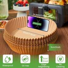 200Pcs Air Fryer Liner Disposable: Round 7.9 Inch Non-Stick Air Fryer Paper Liner  5 6 7 8 QT Air Fryer Bake And Bake Waterproof And Oil Resistant 10 Inch Top