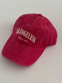 1pc Red Embroidered Baseball Cap For Men And Women, Unisex Hat Suitable For Outdoor Sports In Spring, Summer, Autumn, And Winter, And Can Be Given As A Holiday Gift