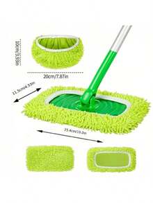 2/4/6/8 件绿色可重复使用拖把垫替换装适用于 - 可水洗超细纤维干湿拖把垫与扫地拖把兼容，非常适合表面和硬木地板清洁（不包括拖把） - 黃綠色 - 查看 2