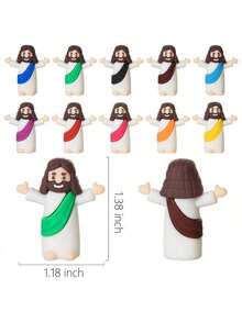 各式耶稣雕像，适合作为基督教礼物、经典宗教礼物、复活节彩蛋填充物（也可用于周日洗礼礼物）、圣诞装饰品、家居装饰品、圣经礼物和复活节彩蛋填充物。“耶稣爱你”雕像，基督教礼品散装。 - 彩色 - 查看 8