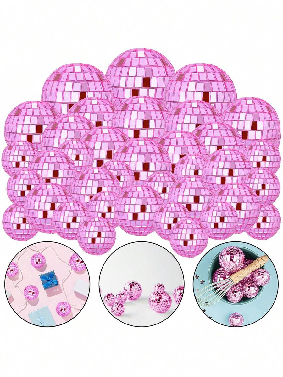 20-Pack Mini Disco Balls - 70s Retro Silver Reflective Glass Hanging Ornaments For Aesthetic Room Decor, Wedding, Party, Christmas Holiday Decoration Home Decor Christmas Decorations