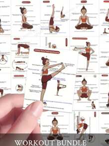 16/32pcs Yoga Style Guide Card Set, 2D, Yoga Basic Practice Cards, Boxed Yoga Poses, Stretching Teaching, Yoga Accessorieschool Supplies,Back To School