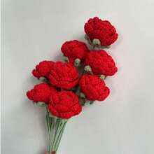 1/3/6/10pcs Handmade Crocheted Rose Flowers, Decor Bouquet, Artificial Flowers, Handmade Flowers, Yarn Flowers. For Wedding Bride Bouquet, Her Gift, Mother's Gift, Teacher's Gift, Creative Gifts. As Home Decor For Restaurant, Living Room, Bedroom, Wedding, Party. Suitable For Spring/Summer Decoration, Christmas, New Year, Valentine's Day, Thanksgiving, Back To School, Wedding, Birthday And Other Holidays