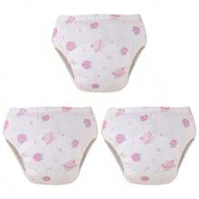 5pcs/Set Toddler Potty Training Pants - Washable, Leak-Proof Diaper Covers With Fun Space & Beautiful Prints, Breathable Fabric For Boys & Girls, Multi-Layer Protection, Suitable For 3 Months To 5 Years Old Children, Night & Daytime Underwear, Multi-Layer Design, Potty Training Underwear - (With Edging Anti-Leak) - Multicolor - View 67