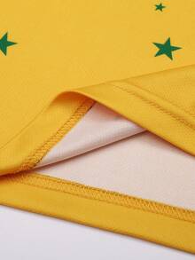 SURUIDA 1 件巴西足球球衣 2025 | 男士经典数字印花 T 恤 | 舒适轻便 | 球迷派对 V 领制服 - 金色 - 查看 6