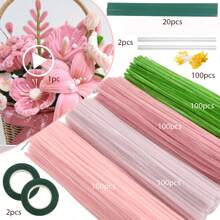 Juego de limpiapipas de 400/525/575 piezas con video tutorial, perfecto para hacer flores, chenilla para trabajos manuales, arreglos florales artificiales, regalos del Día de San Valentín y del Día de la Madre