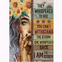 成人 DIY 钻石画套装，5D 钻石艺术向日葵女人帆布墙饰，礼物