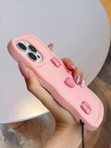 Heart Luxury Silicone Phone Case With Large Bow Design - Stylish Protection Compatible With Apple///Honor/OPPO