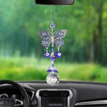 1pc,Evil Eye Crystal Sun Catcher - Optical Prism Rainbow Projection Wind Chime For Entryway Windows, Healing Energy Hanging Ornament With