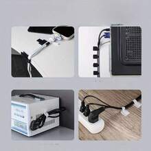 20pcs Durable Nylon Self-Adhesive Cable Ties - White Ring Fasteners, Convenient For Power Cord Organization, Flexible Multi-Purpose Home And Office Cable Tape, Wire Fixer - Easy Cable Organization And Management - Reusable And Durable Cable Adhesive Loop Fasteners, Suitable For Home And Office, Easy Cable Management, Used For Computer Cable Management, Desktop Wire Rack, Cable Organizer, Hook And Loop Straps (Color And Style Random) Note: The Video Shows The Correct Usage Method!!! - Multicolor - View 8