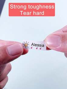 30pcs, 60pcs, 120pcs, 240pcs, 360pcs, 480pcs White Background Black Text Personalized Name Stickers, Tear-Resistant Student Name Labels, Cartoon Non-Adhesive Stickers, PVC Material Stickers For Stationery, Books, Water Bottles And Other Smooth Surfaces, Fade-Resistant, Student Stickers School Supplies,Back To School - Multicolor - View 5