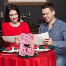1PC Rose Bear Valentine's Day Mother's Day Best Gift For Friends' Wedding Anniversary Birthday Handmade Teddy Bear Cute And Romantic Eternal Flower Bear(NO Gift Box) - Baby Pink - View 6