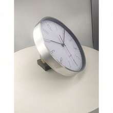 11-Inch Brushed Aluminum Wall Clock, Stylish & Minimalist Design Suitable For Living Room, Bedroom, Lobby, Office, Dining Room, Meeting Room, Quiet & Fashionable, Blending Modern And Retro Charm - Silver - View 2