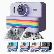Christmas Decoration Black And White Instant Printable Kids Camera, 2.8 Inch Screen Front And Back HD Lens Instant Printable Camera Toys, Support Print, Photo, Video, MP3 Function, Portable Travel Toys For Boys And Girls Aged 6-12 Years Old, Christmas, Birthday, Back To School Gifts, Camera Flash, Polariod Camera, Polaroids>Camera