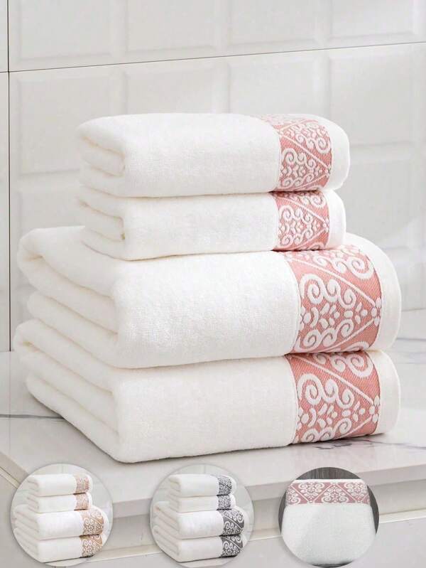 1 pieza/2 piezas Toalla de baño de patrón floral europeo minimalista moderno, súper suave y absorbente, toalla de baño extra grande, secado rápido, sin pelusa, toalla de sauna, de alta calidad, ligera, toalla de invitados, mejor regalo para la pareja, Tamaño de la toalla: 34*75cm, Tamaño de la toalla de baño: 70*140cm