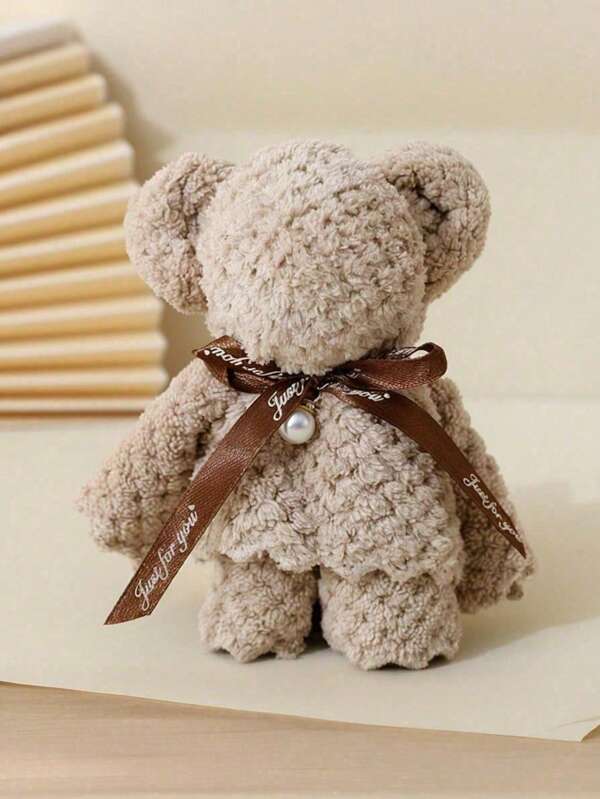 Asciugamano a forma di orsetto carino, asciugamano pupazzo di orsetto, senza borsa, asciugamano facciale creativo e morbido, regalo di compleanno, regalo per matrimonio, decorazione da bagno, regali per feste e per il ritorno a scuola